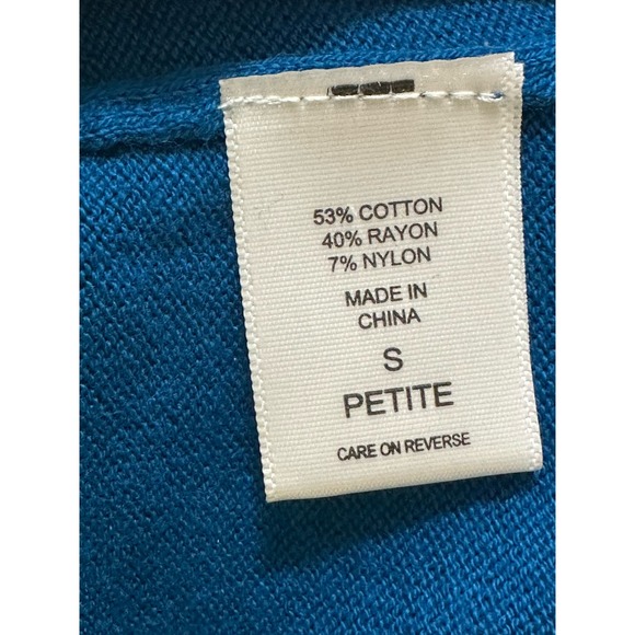New York & Company blue 3/4 sleeves buttoned cardigan sweater size SP - Picture 6 of 12